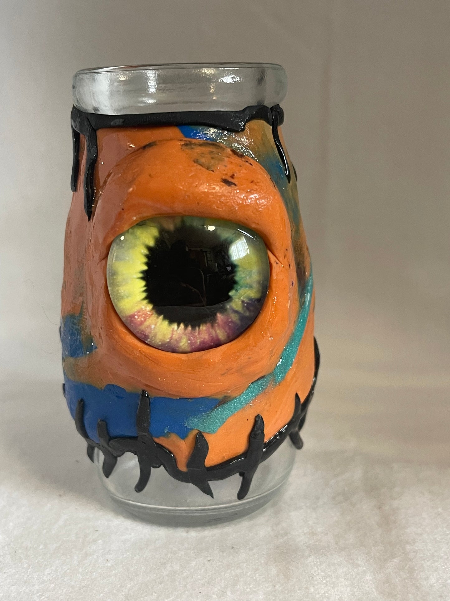 ๐๏ธ Monster Eye Propagation Jar โ Handmade Polymer Clay & Glass