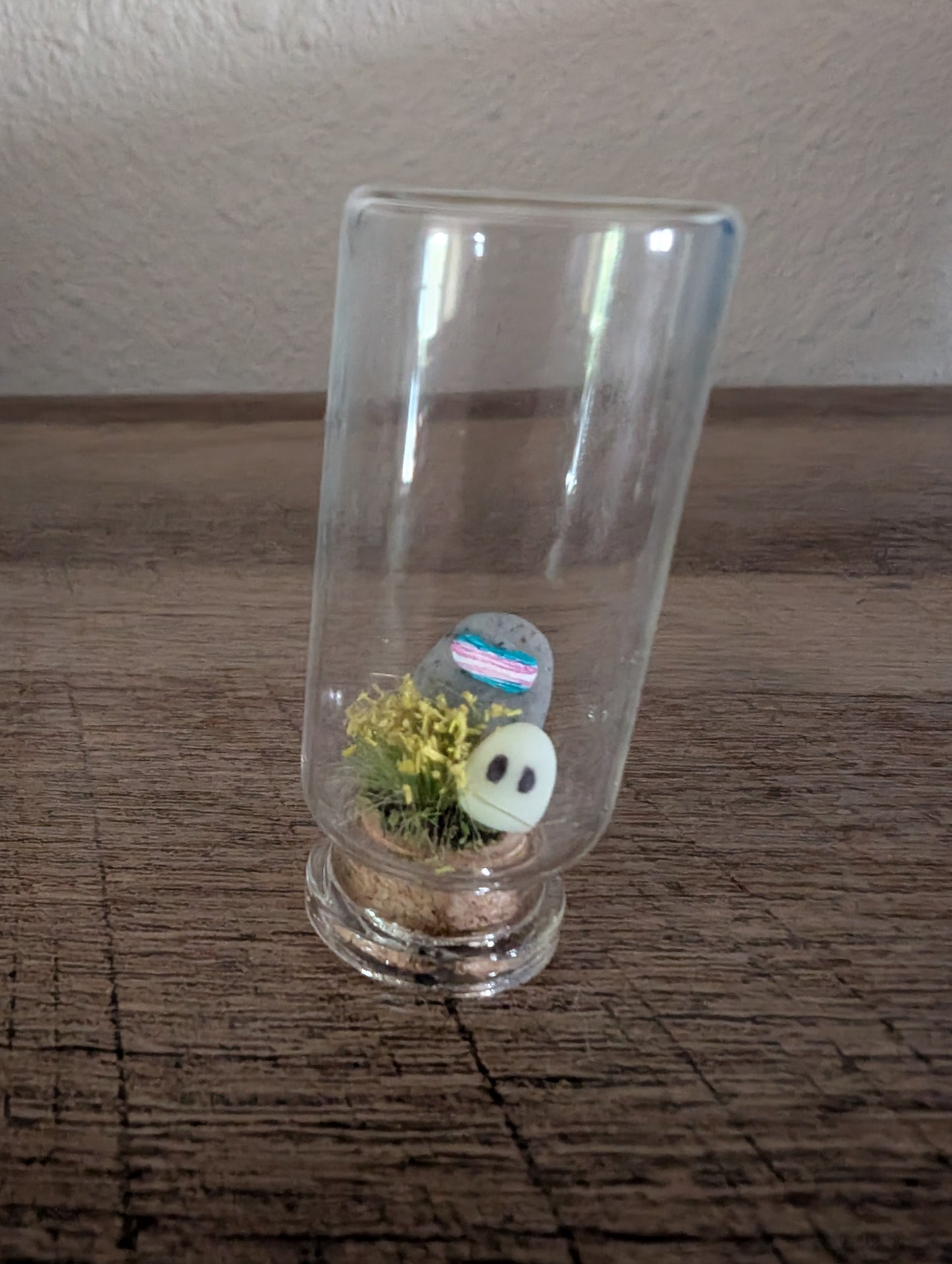 Mini Trans Pride Ghost Terrarium – Queer Spirit in a Glass Dome (2”)