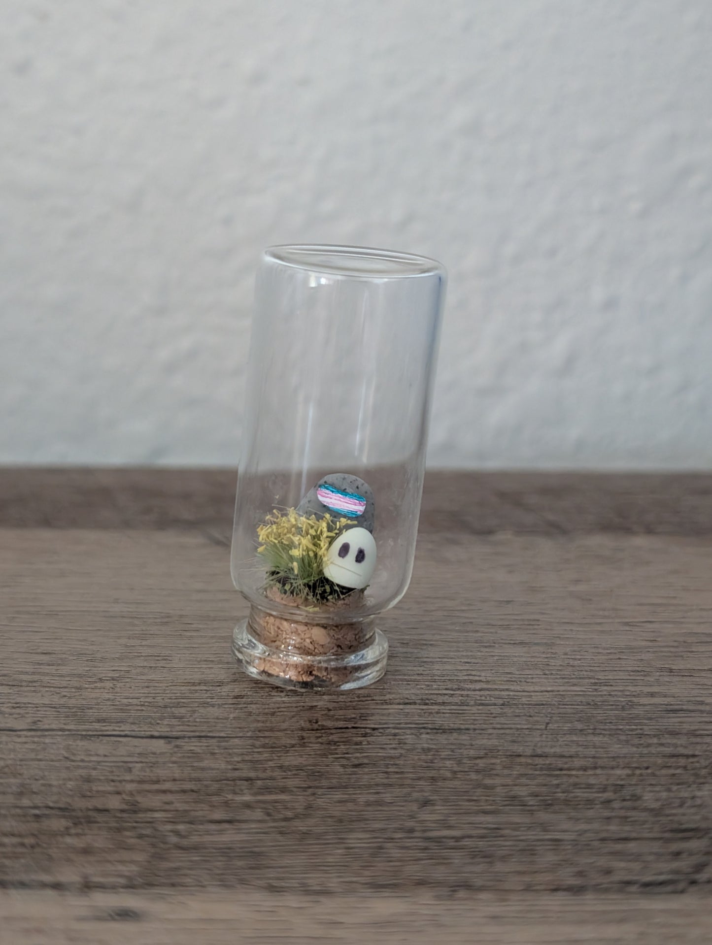 Mini Trans Pride Ghost Terrarium – Queer Spirit in a Glass Dome (2”)