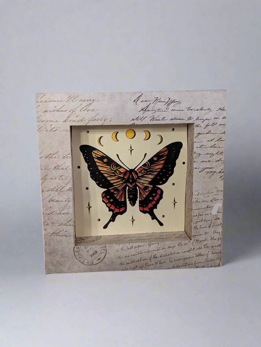 Handmade 6”x6” Paper Shadowbox – With or Without Art