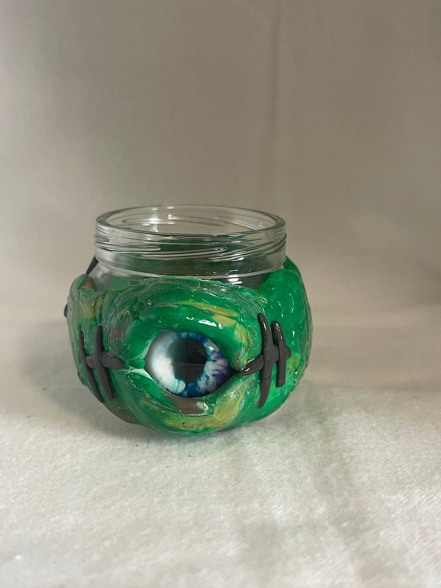 ๐๏ธ Monster Eye Propagation Jar โ Handmade Polymer Clay & Glass