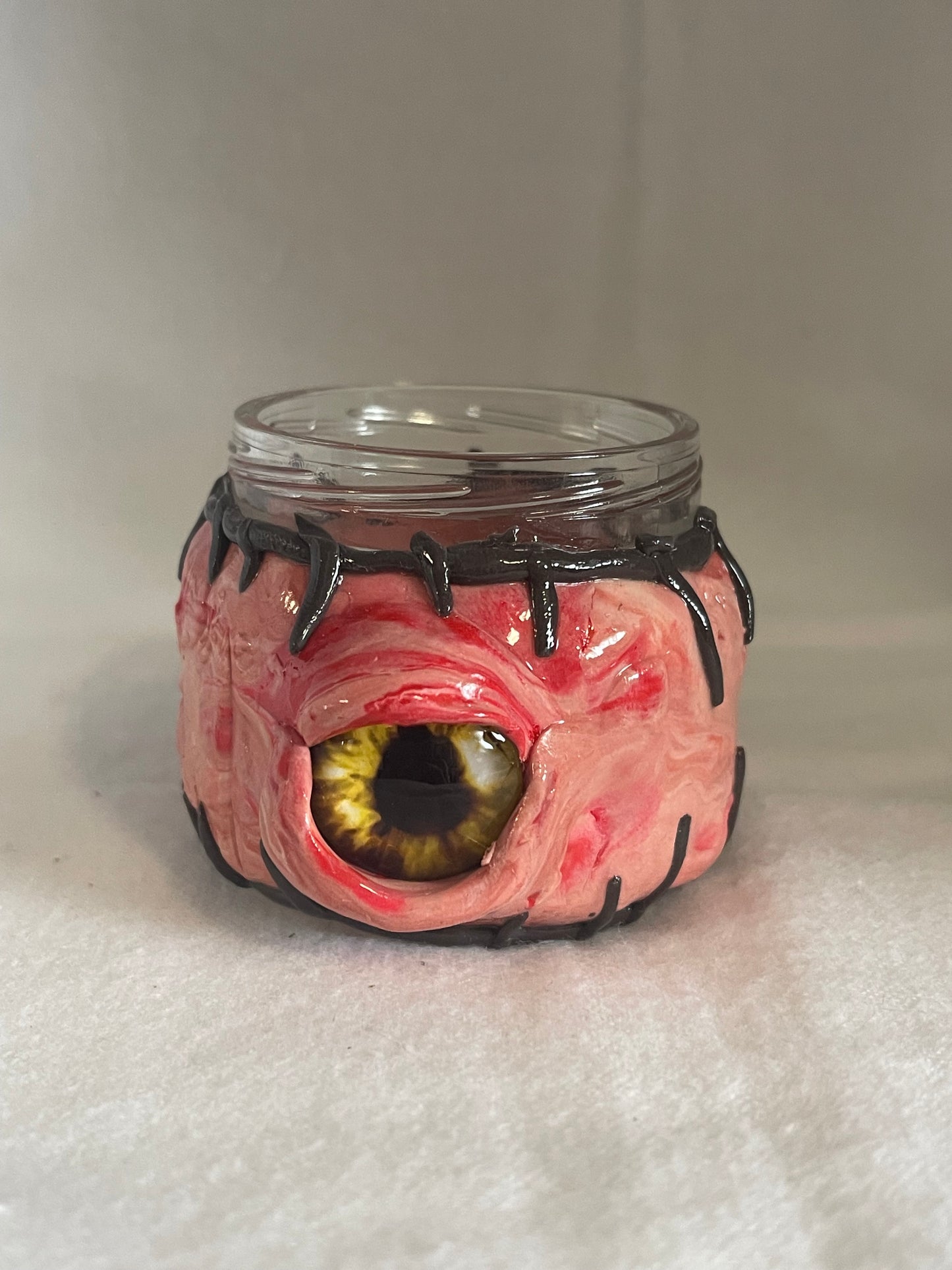 ๐๏ธ Monster Eye Propagation Jar โ Handmade Polymer Clay & Glass