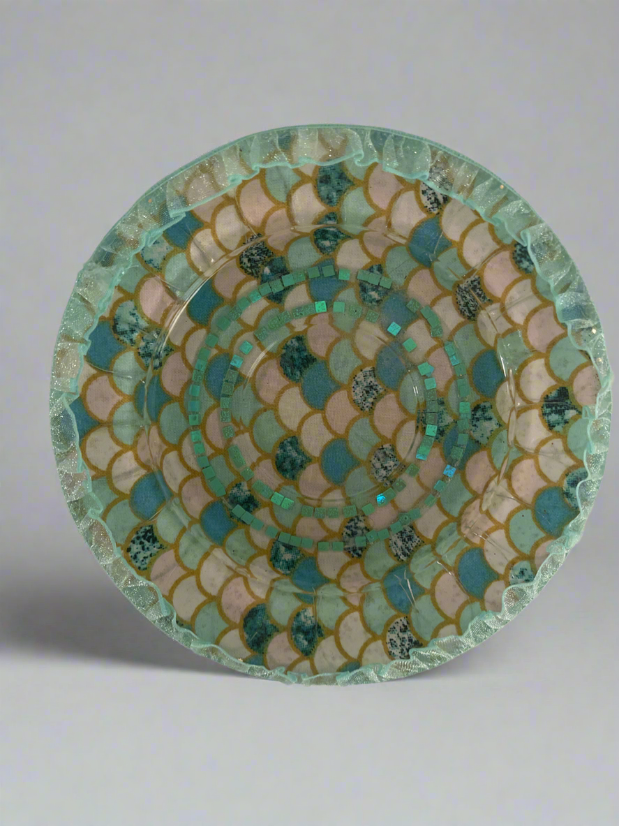 Small round mermaid plate