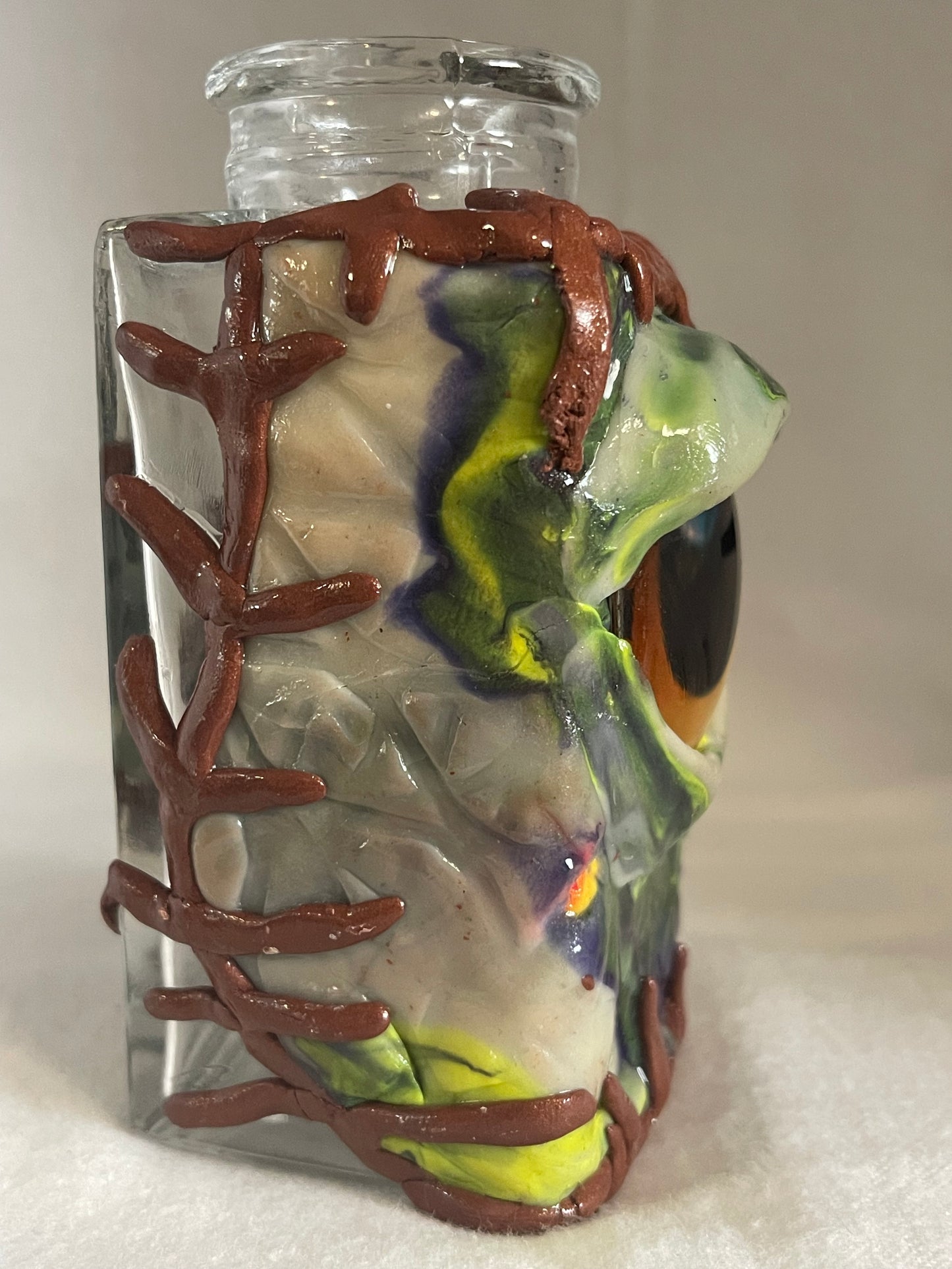 ๐๏ธ Monster Eye Propagation Jar โ Handmade Polymer Clay & Glass