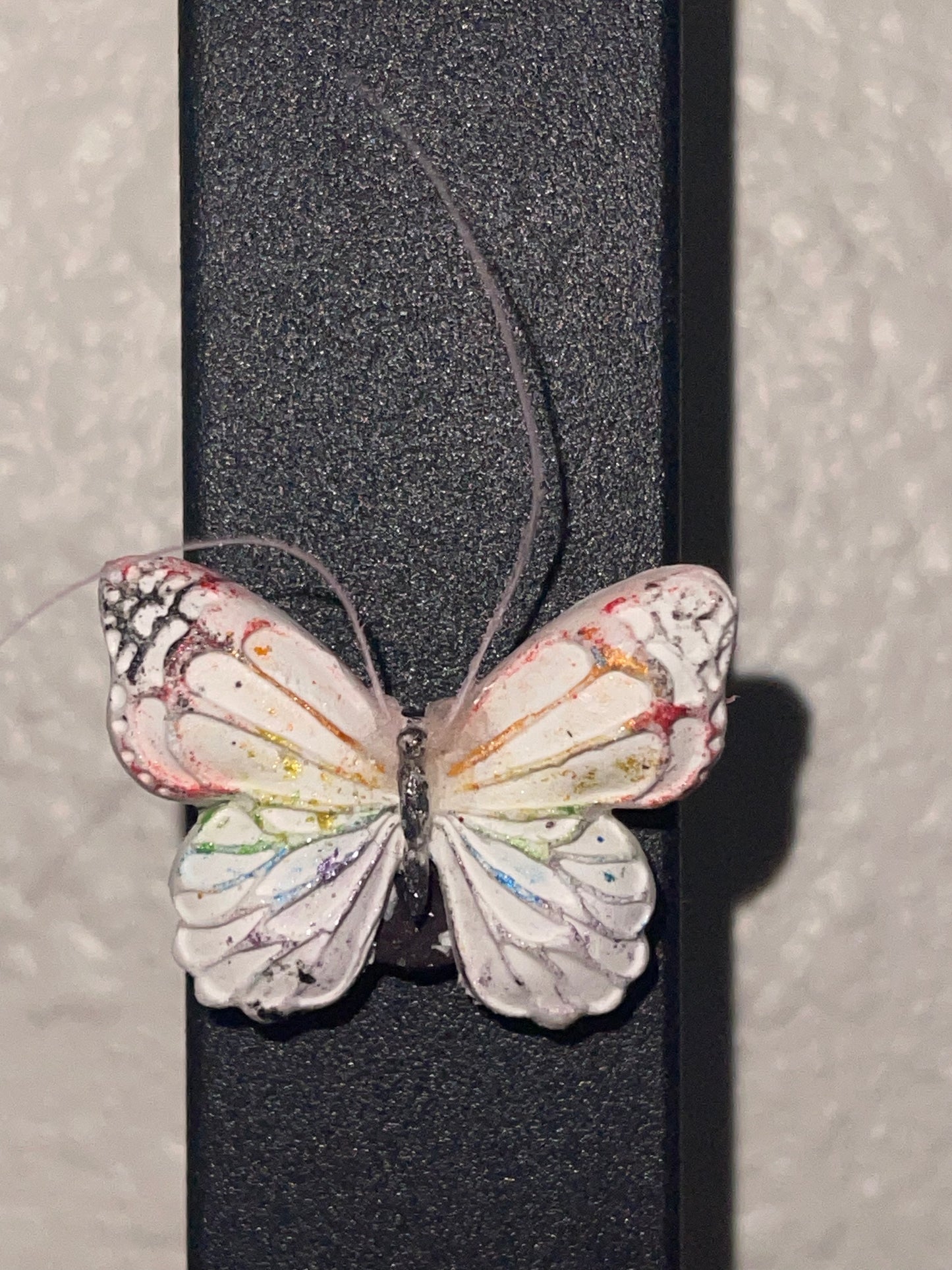 🦋 Handmade Rainbow Butterfly Magnet – Glitter Wings (Approx. 1.5”)