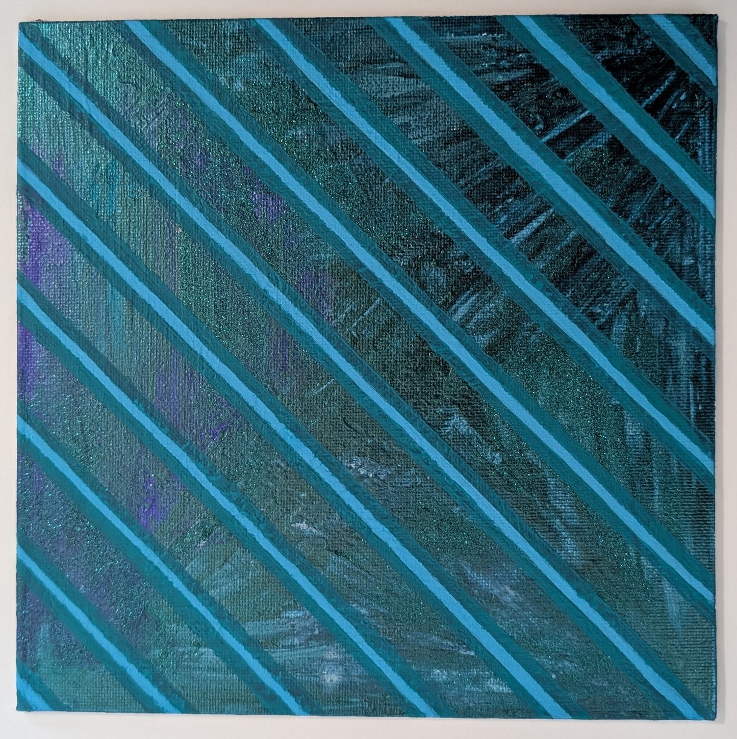 “Dreaming in Shades of Peacock” – 8” x 8” Mixed Media on Canvas