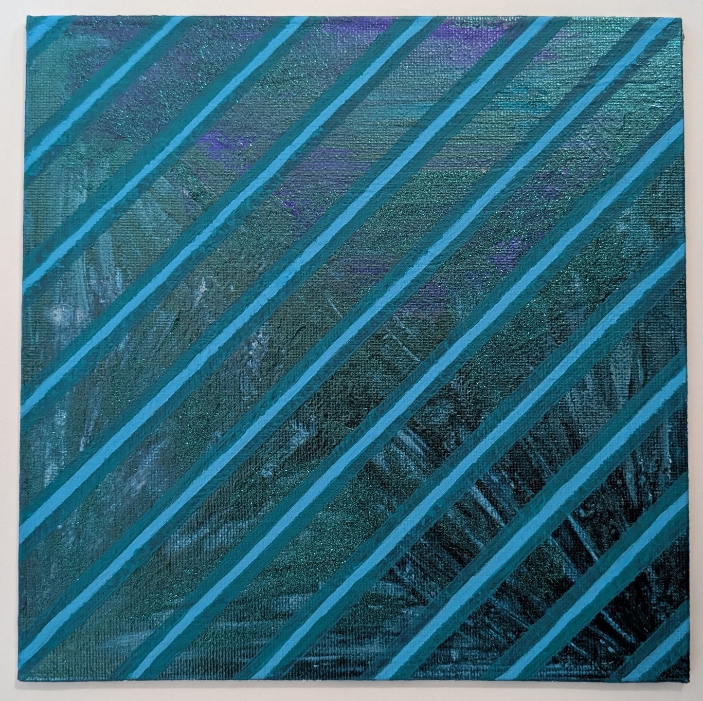 “Dreaming in Shades of Peacock” – 8” x 8” Mixed Media on Canvas
