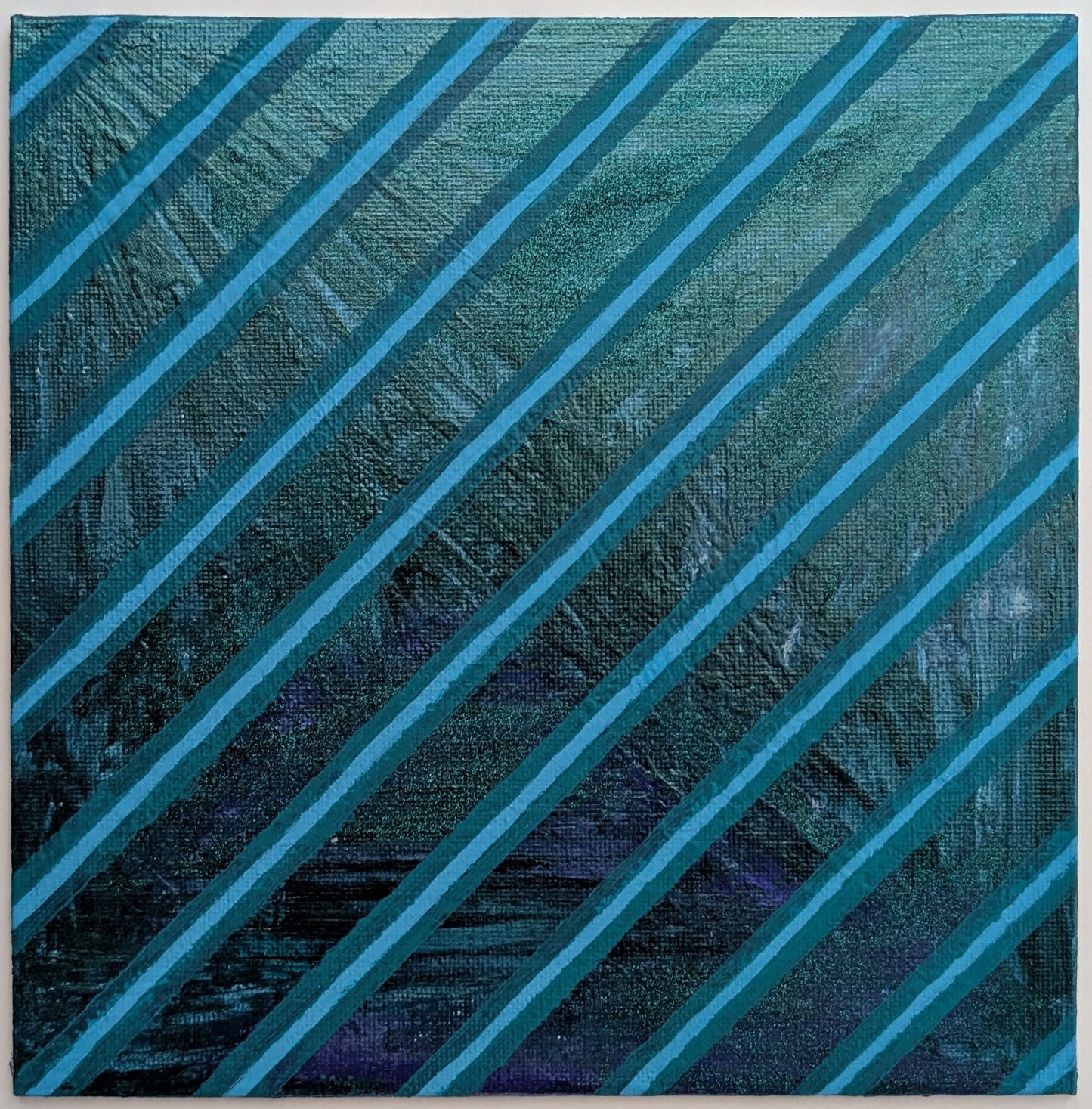 “Dreaming in Shades of Peacock” – 8” x 8” Mixed Media on Canvas