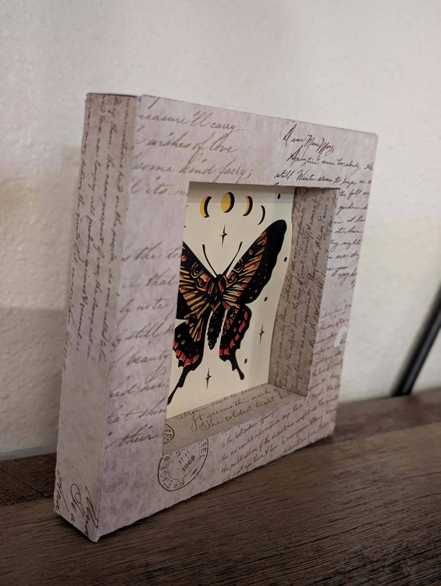 Handmade 6”x6” Paper Shadowbox – With or Without Art