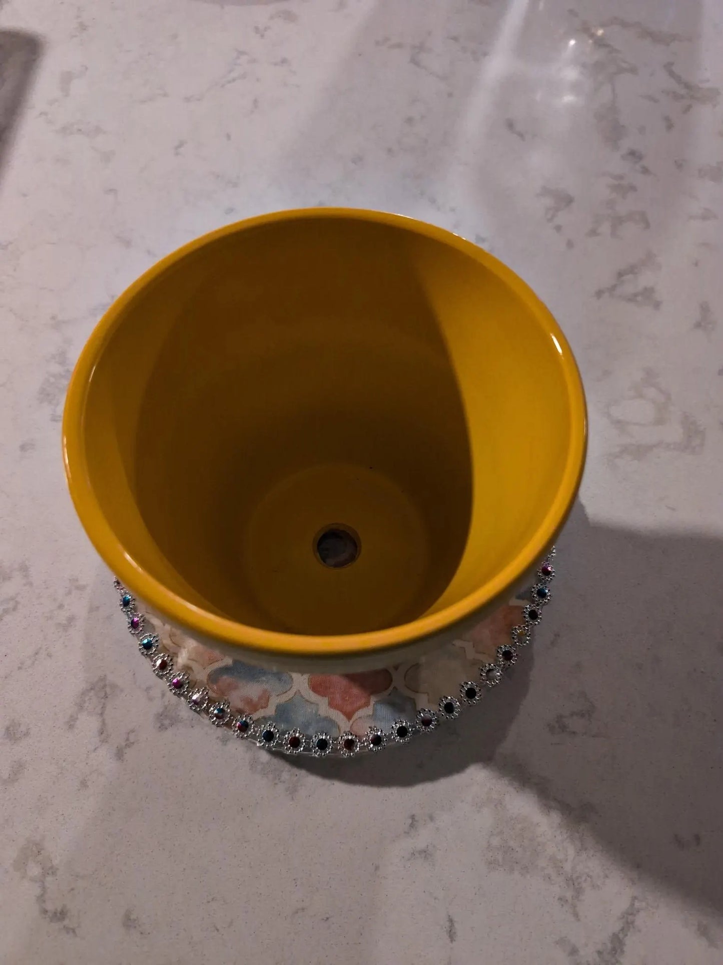 Pastel Palace – Bejeweled Upcycled Saucer (7”) | Glam Boho Plant Tray or Trinket Dish