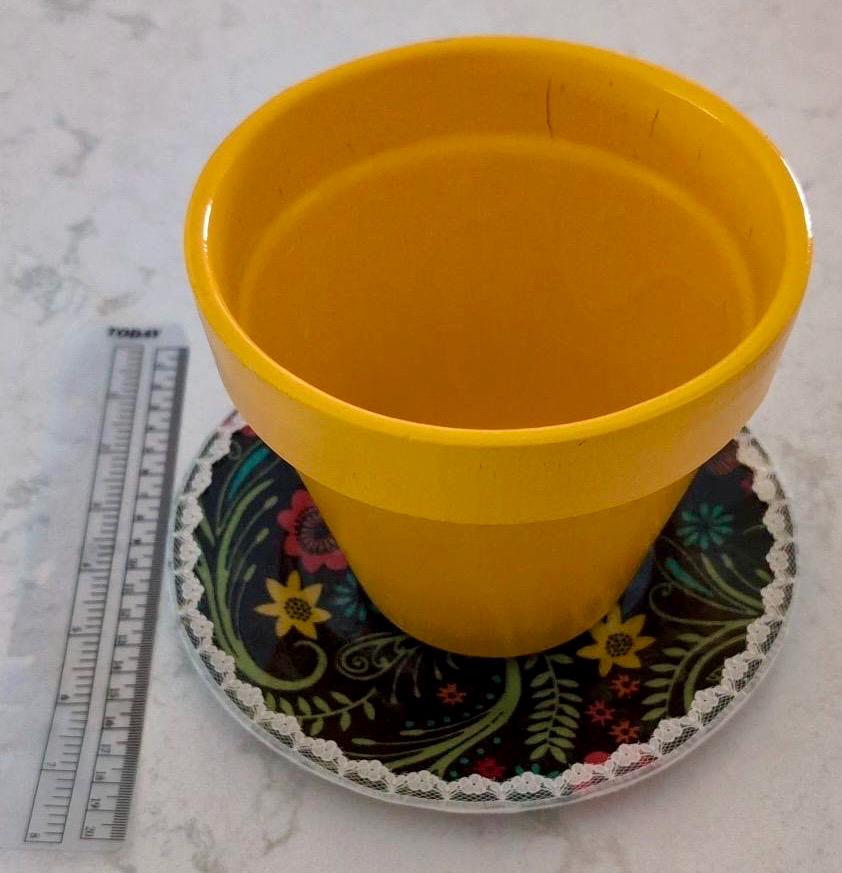 Upcycled Folk Floral Saucer