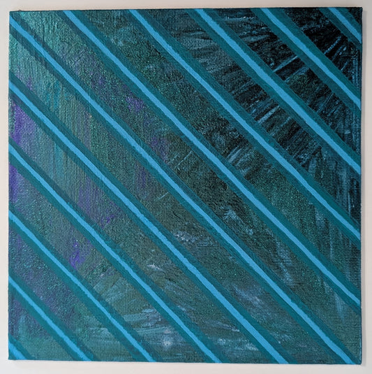 “Dreaming in Shades of Peacock” – 8” x 8” Mixed Media on Canvas