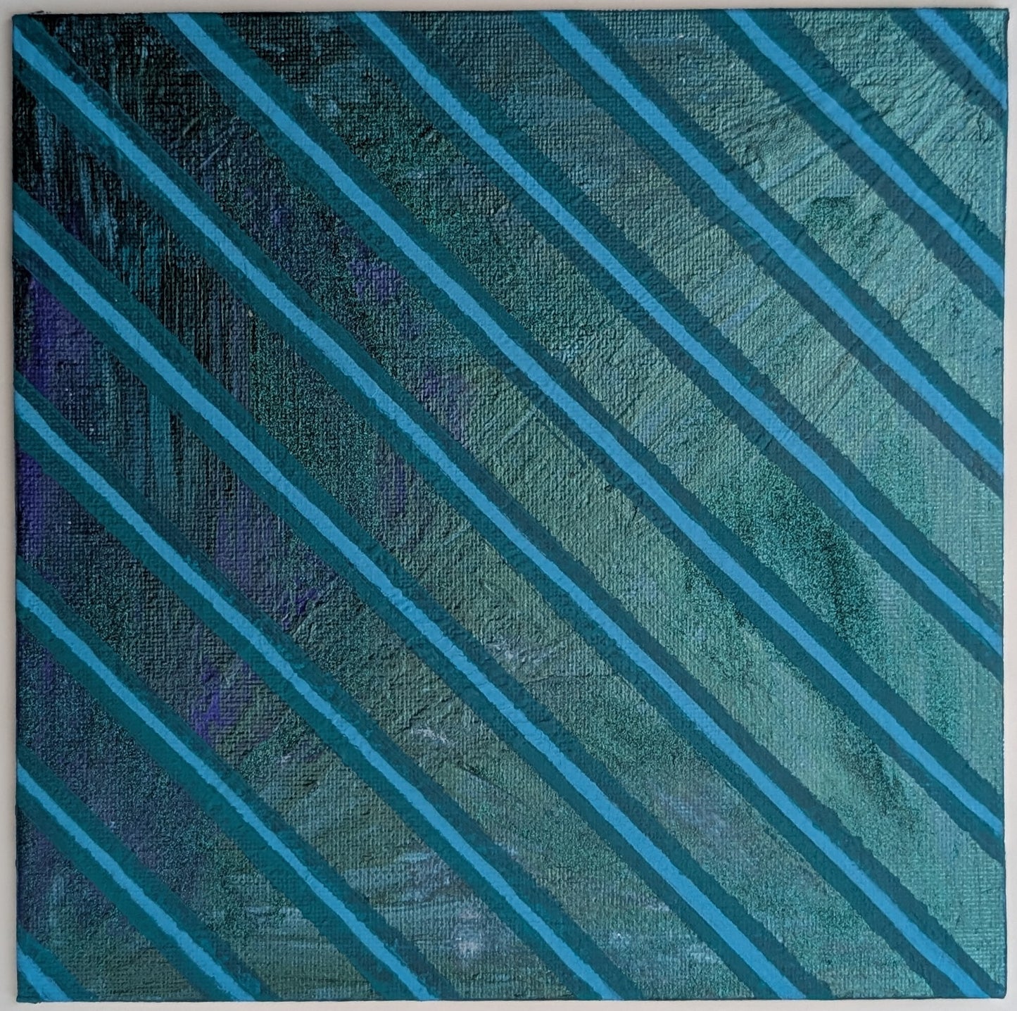 “Dreaming in Shades of Peacock” – 8” x 8” Mixed Media on Canvas