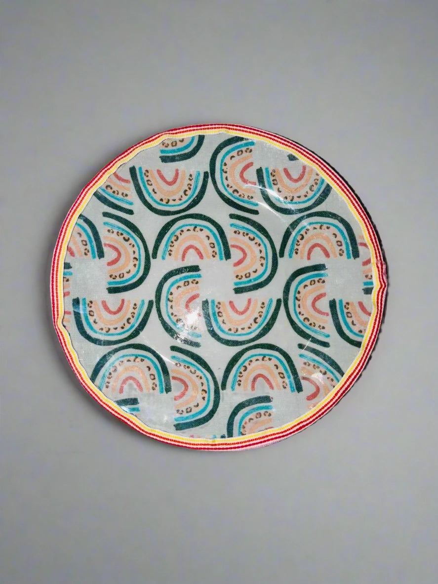Rainbow Spirit – Subtle Pride Saucer (7”) | Boho Queer Decor or Plant Pot Base