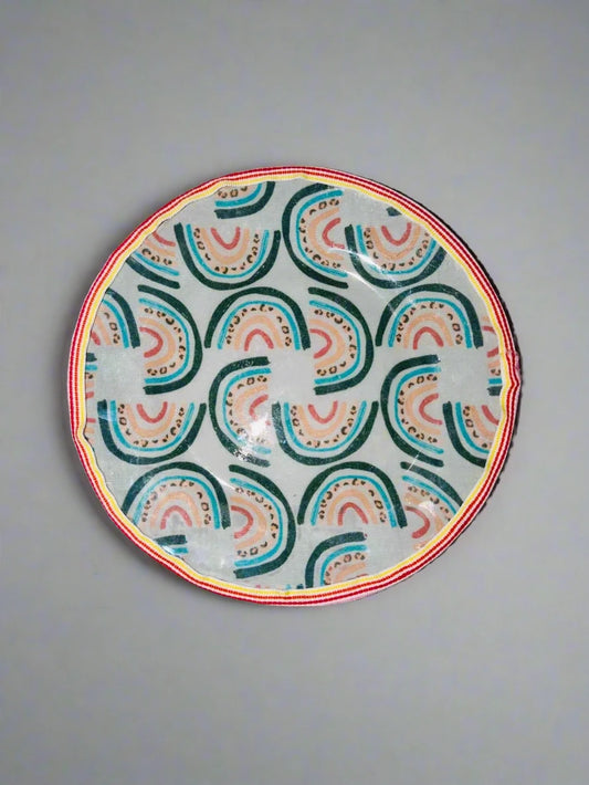 Rainbow Spirit – Subtle Pride Saucer (7”) | Boho Queer Decor or Plant Pot Base