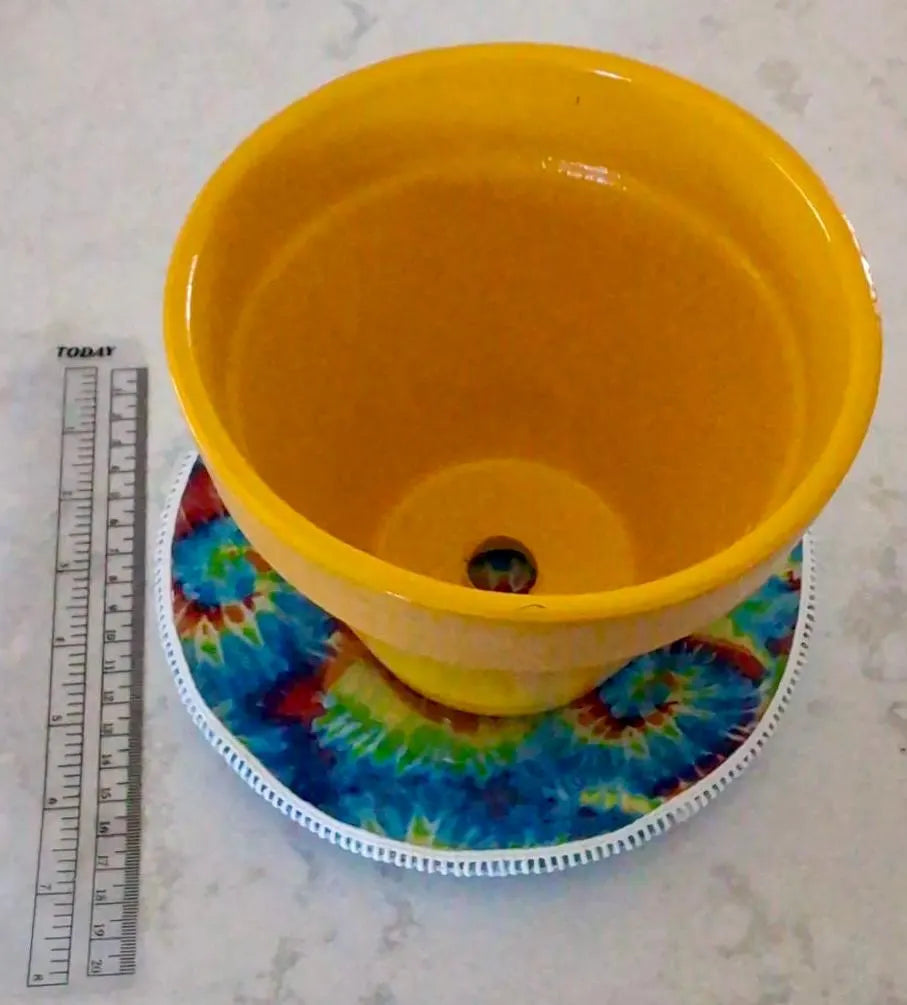 Upcycled Tie-Dye Saucer – Rainbow Spiral Print